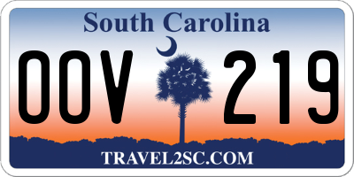 SC license plate OOV219