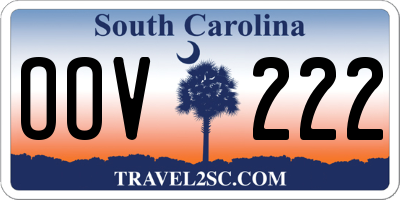 SC license plate OOV222