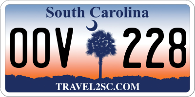 SC license plate OOV228