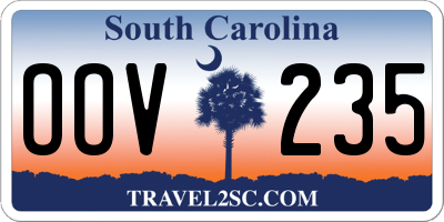 SC license plate OOV235