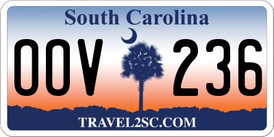 SC license plate OOV236