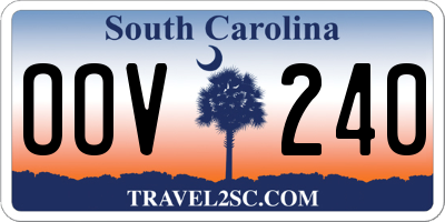 SC license plate OOV240