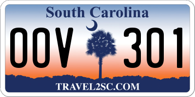 SC license plate OOV301