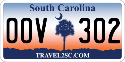 SC license plate OOV302