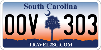 SC license plate OOV303