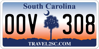 SC license plate OOV308