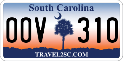 SC license plate OOV310