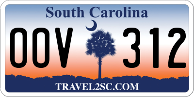 SC license plate OOV312