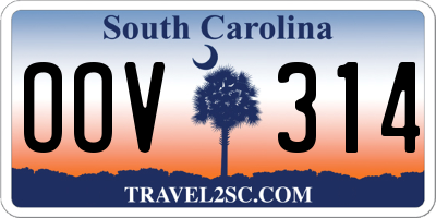 SC license plate OOV314