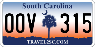 SC license plate OOV315