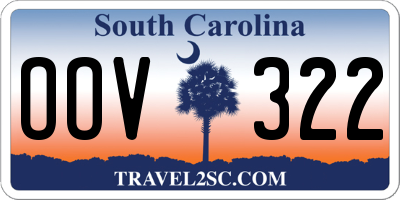 SC license plate OOV322