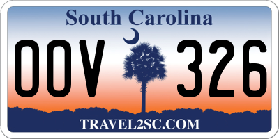 SC license plate OOV326