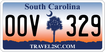 SC license plate OOV329