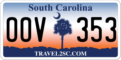 SC license plate OOV353