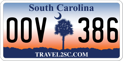 SC license plate OOV386