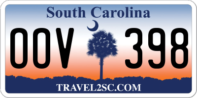 SC license plate OOV398