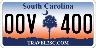 SC license plate OOV400