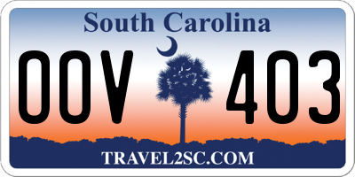 SC license plate OOV403