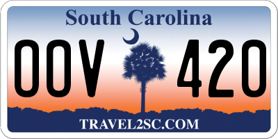 SC license plate OOV420