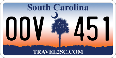 SC license plate OOV451