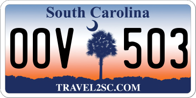 SC license plate OOV503