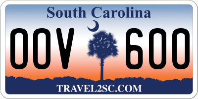SC license plate OOV600