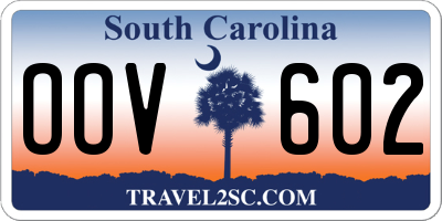 SC license plate OOV602