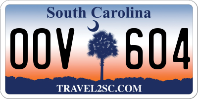 SC license plate OOV604