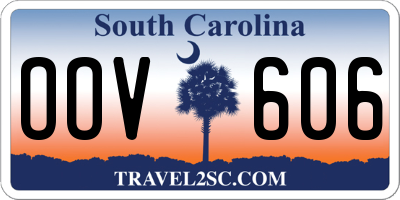 SC license plate OOV606