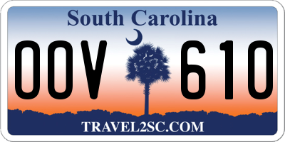 SC license plate OOV610