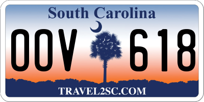 SC license plate OOV618