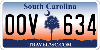 SC license plate OOV634