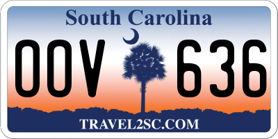 SC license plate OOV636