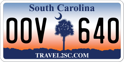 SC license plate OOV640