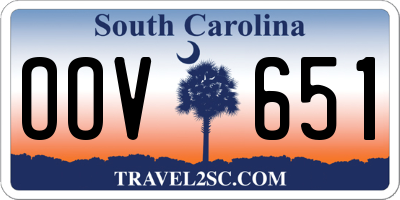 SC license plate OOV651