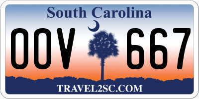SC license plate OOV667