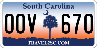 SC license plate OOV670
