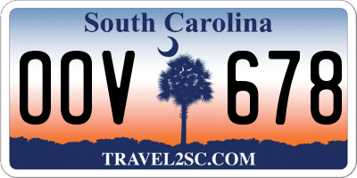 SC license plate OOV678