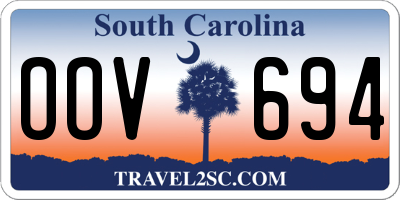 SC license plate OOV694