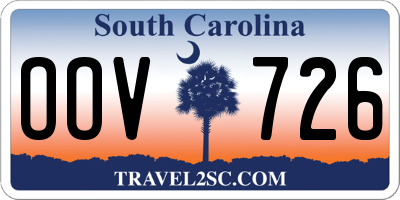 SC license plate OOV726