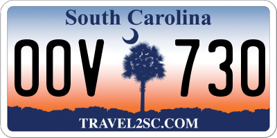 SC license plate OOV730