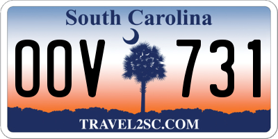 SC license plate OOV731
