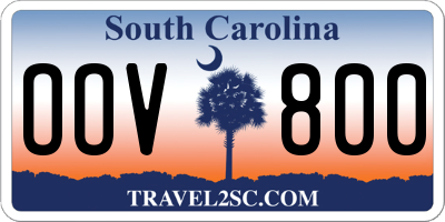 SC license plate OOV800