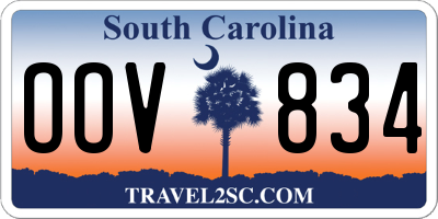 SC license plate OOV834