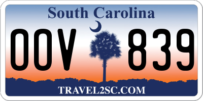 SC license plate OOV839