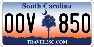 SC license plate OOV850
