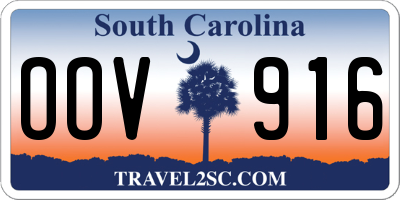 SC license plate OOV916