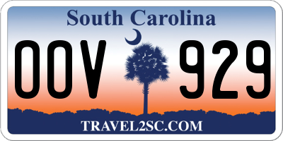 SC license plate OOV929