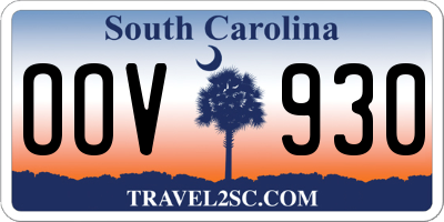 SC license plate OOV930