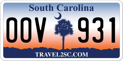 SC license plate OOV931